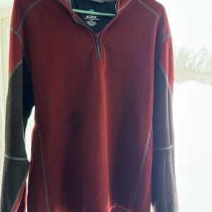 Kuhl Men's Burgundy and Charcoal Zip-Up Sweater